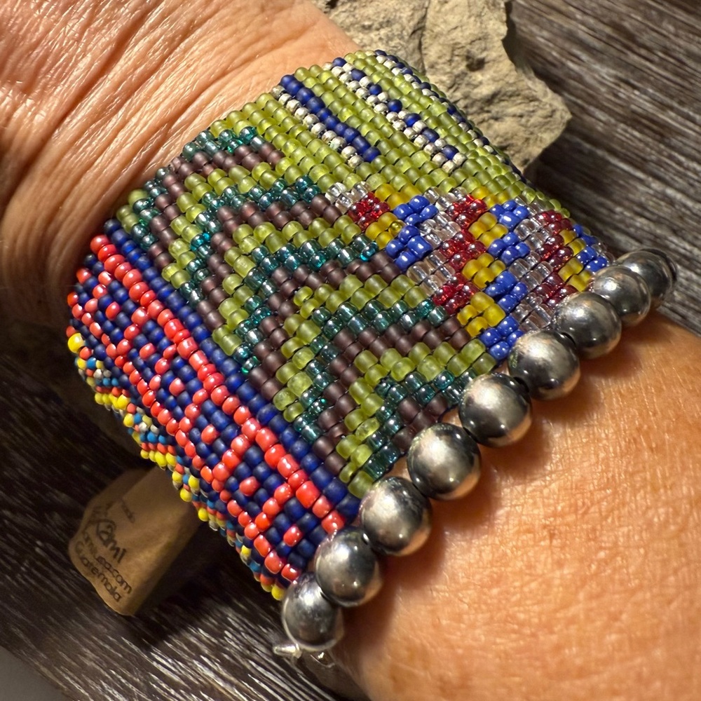 Stunning Handmade Seed Bead Cuff Bracelet by Missing Link New